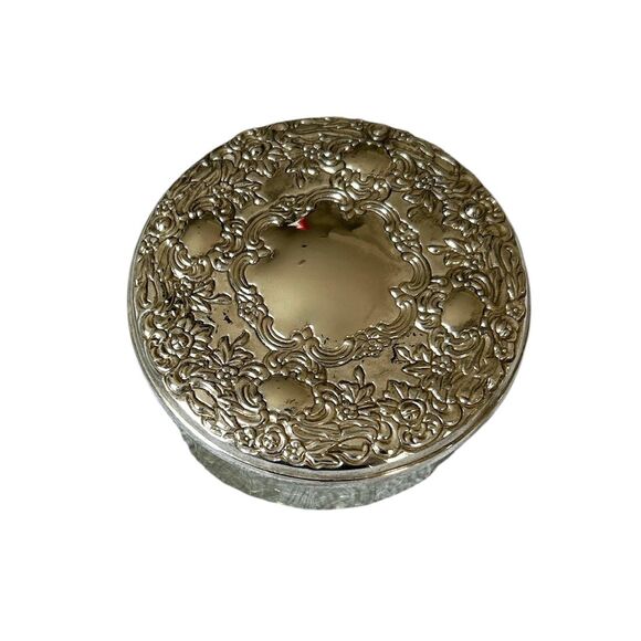 Vintage Hong Kong Silver Plated Brush and Comb and Powder Jar - Picture 3 of 7